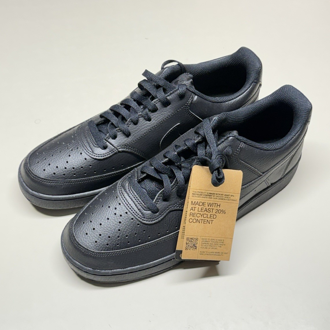 Nike Court Vision Low NN Men’s Low Top Leather Lace-Up Triple Black DH2987-002