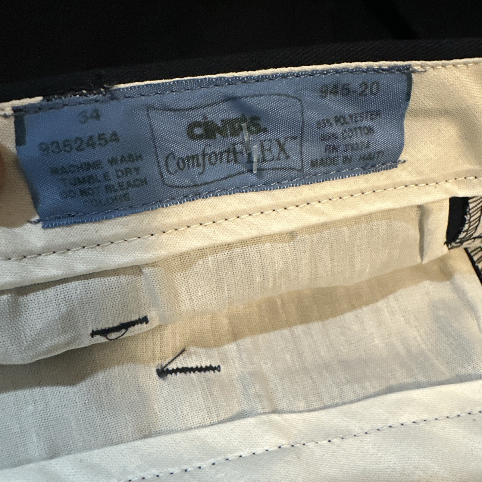 2 Cintas Comfort Flex Navy Blue Work Pants Size 34×32 #945-20 Very Comfortable