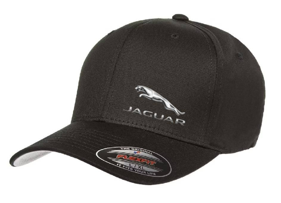 Jaguar Car Logo Cap DTF Black 5001 Flexfit Baseball Hat S/M and L/XL