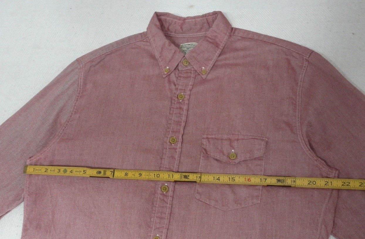J Crew Work Shirt Mens M Washed Red Button Down Cotton Diagonal Twill Brushed