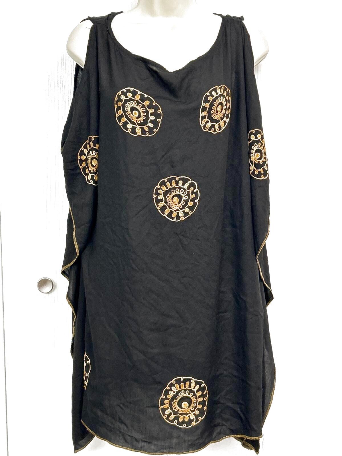 Highness One SIZE Fit Most Cold Arms Rayon Cover Up Stitched Print Pool Beach