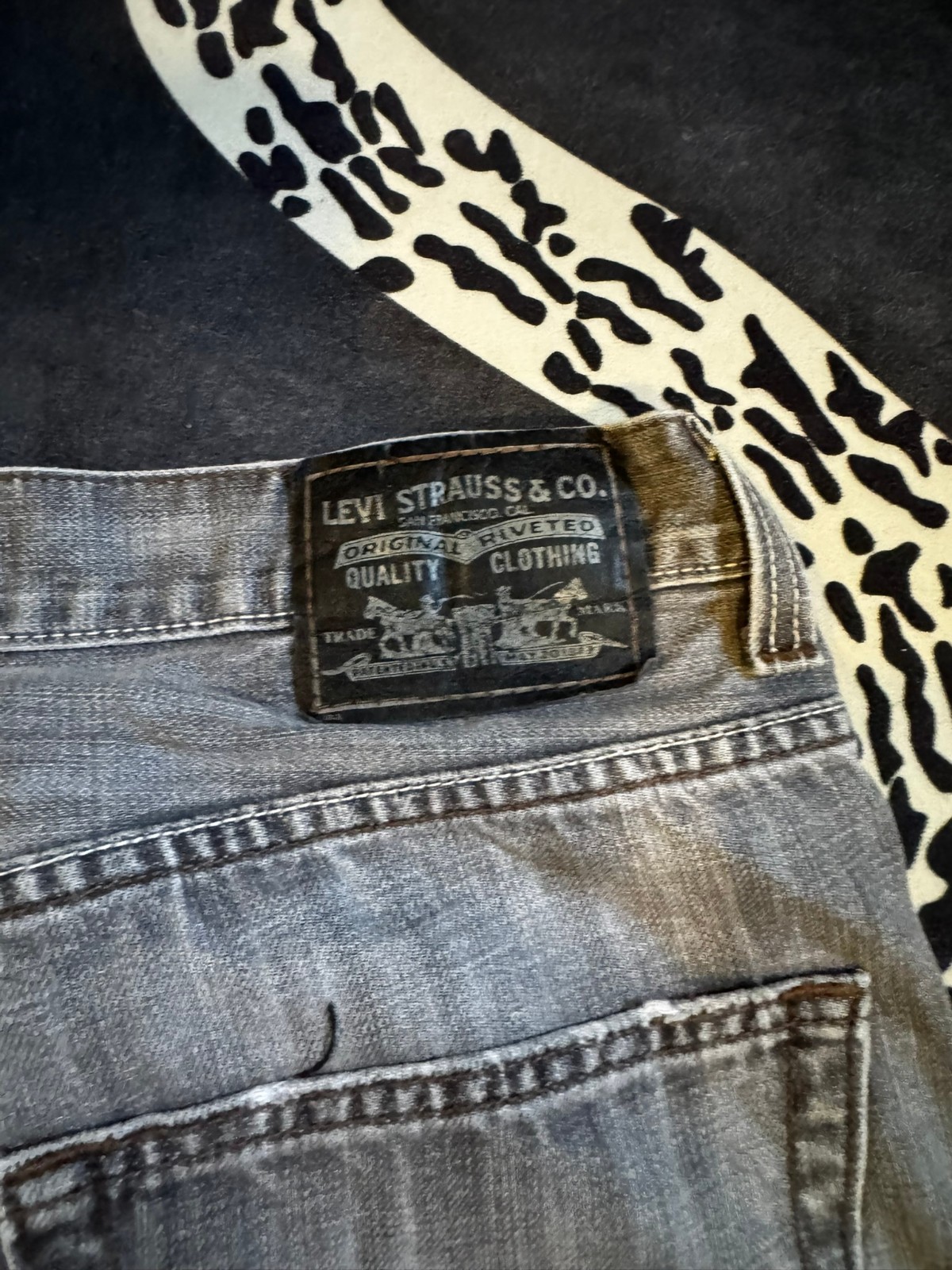 LEVIS VINTAGE 569 LOOSE STRAIGHT GRAY JEANS 33X32 MENS BAGGY Y2K