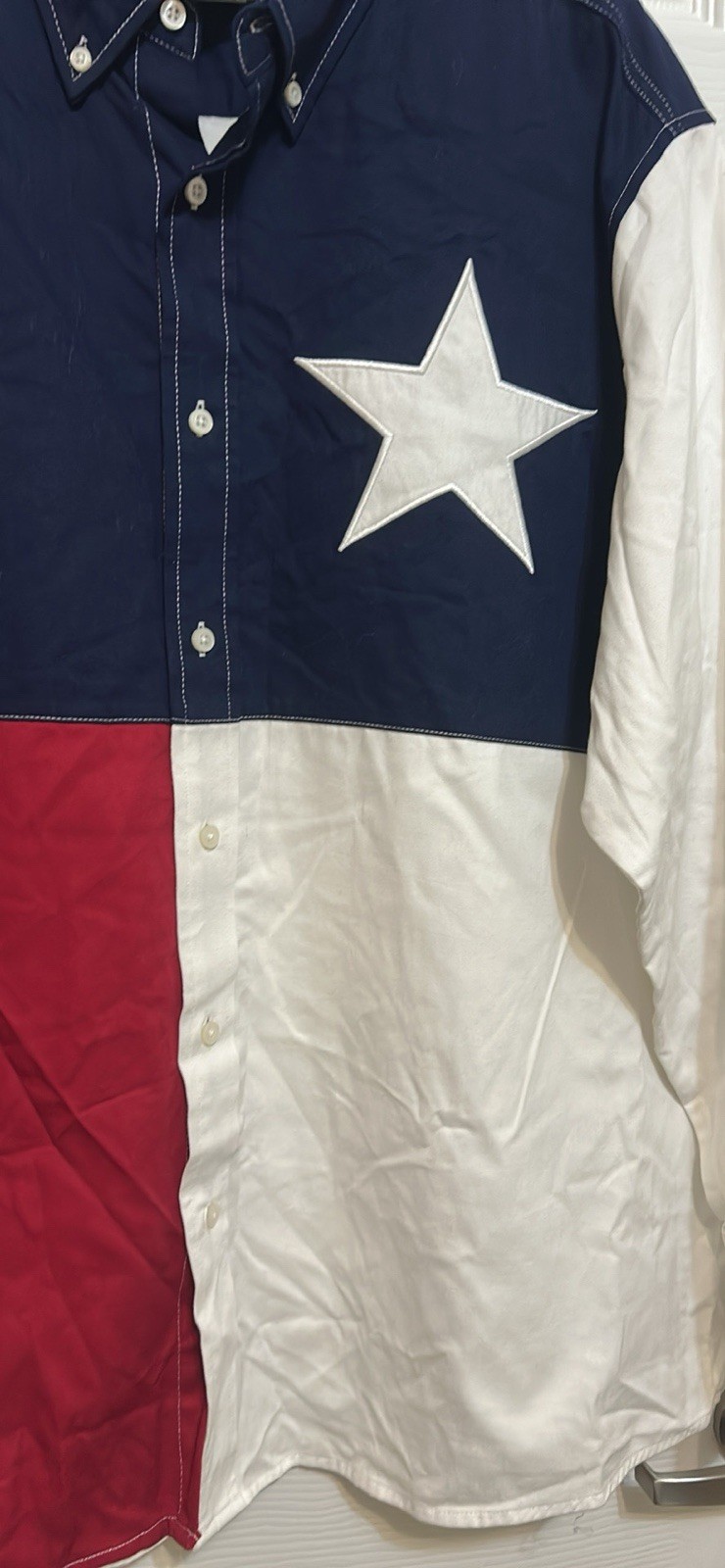 Wrangler Western Shirts Texas Lone Star Flag Long Sleeve Button-down Men’s 2XL