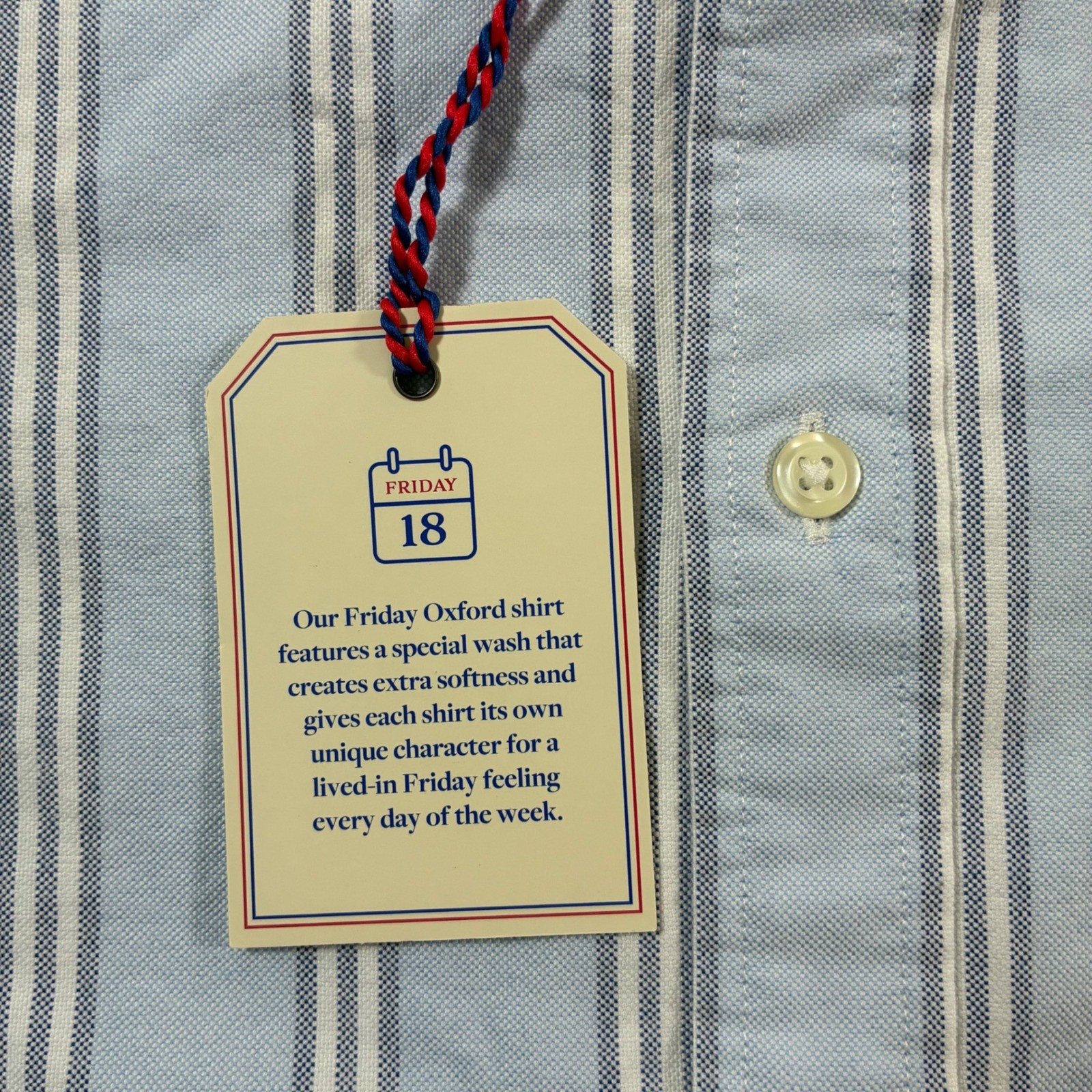 NEW Brooks Brothers Oxford Shirt 2XL Blue White Striped Friday Button Down New