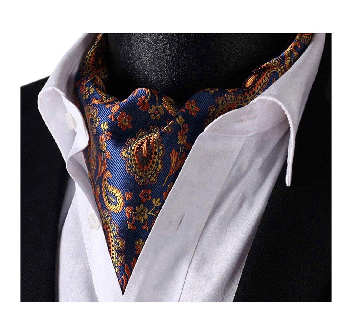 Men’s Paisley Floral 100% Silk Cravat Tie Handmade Formal Jacquard Ascot