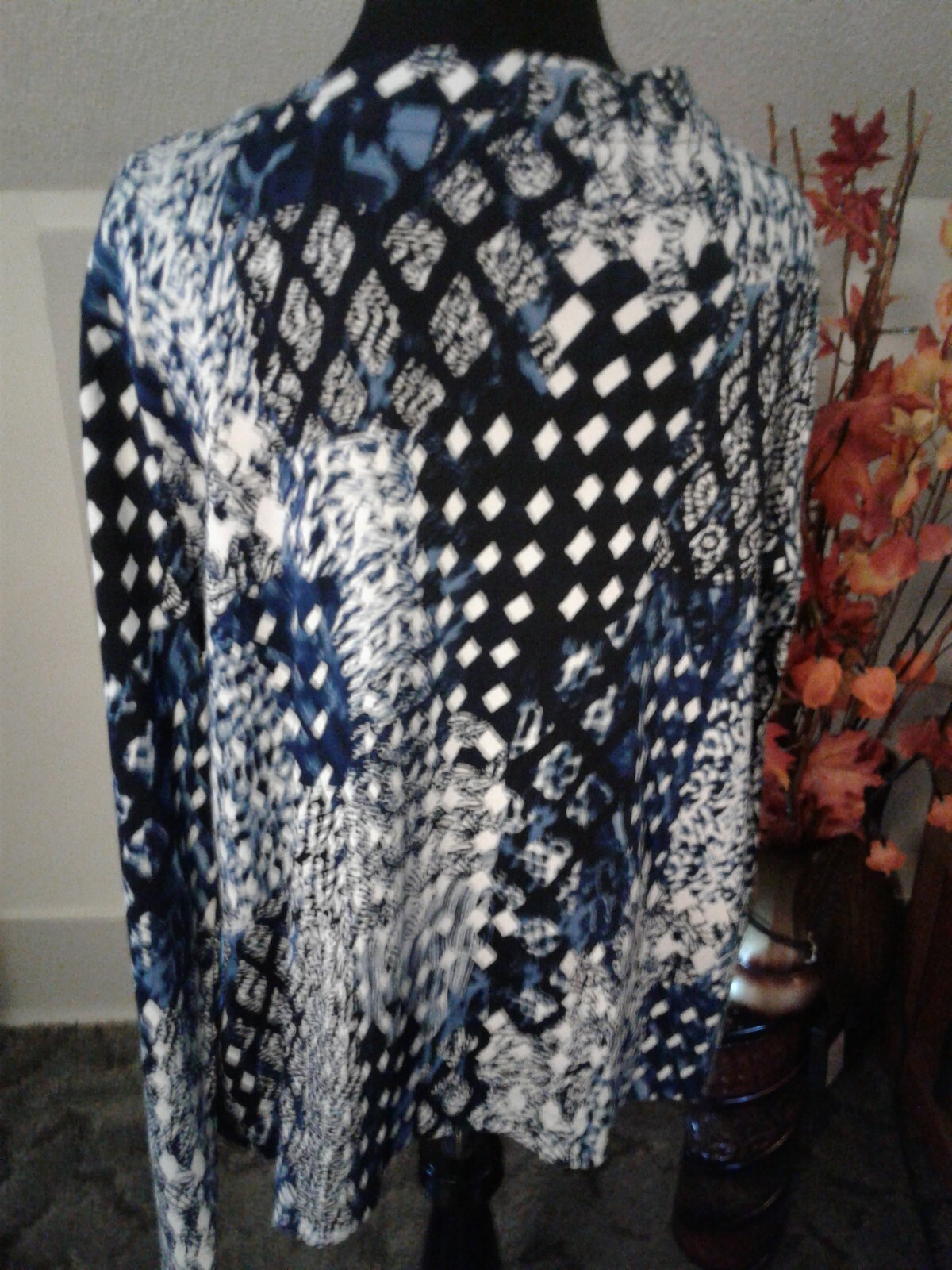 Rafaella Long Sleeve Button Front Cardigan, Sahara Sun Med. Navy.New with tags