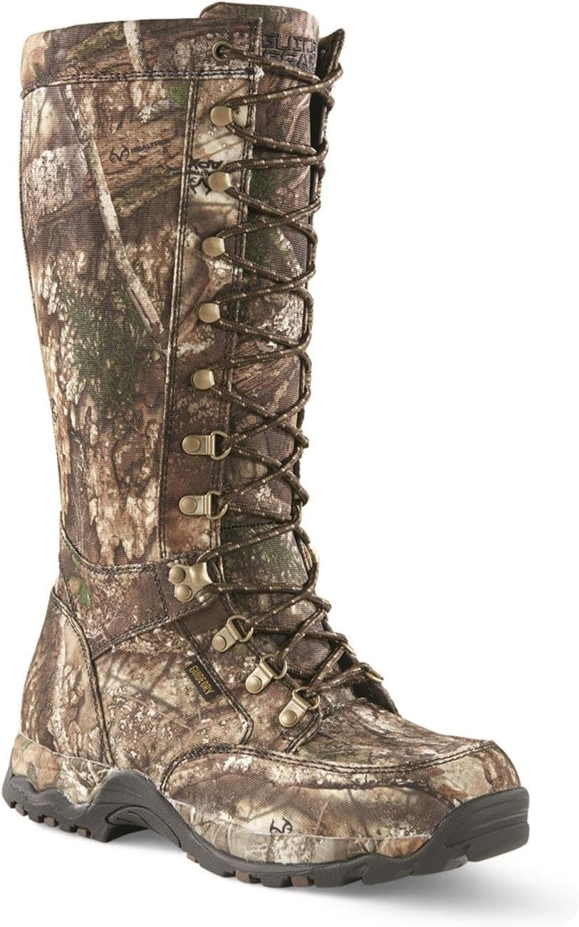 Mens Camo Nylon Rubber Snake Boots, Waterproof and Snake Proof Hunting Shoes