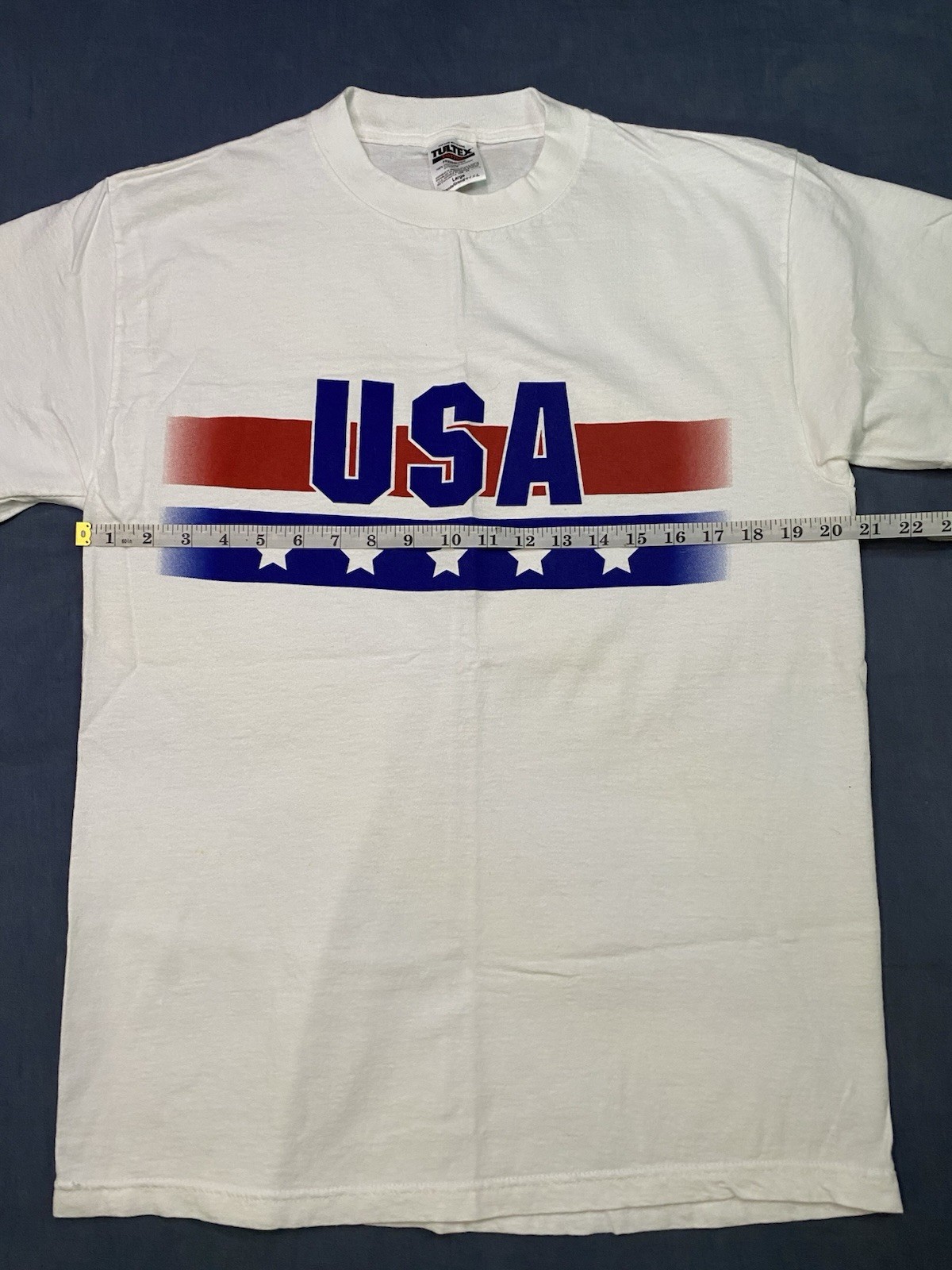 Tultex USA Mens Large T Shirt Tee Graphic Mens Fourth Of July 100% Cotton