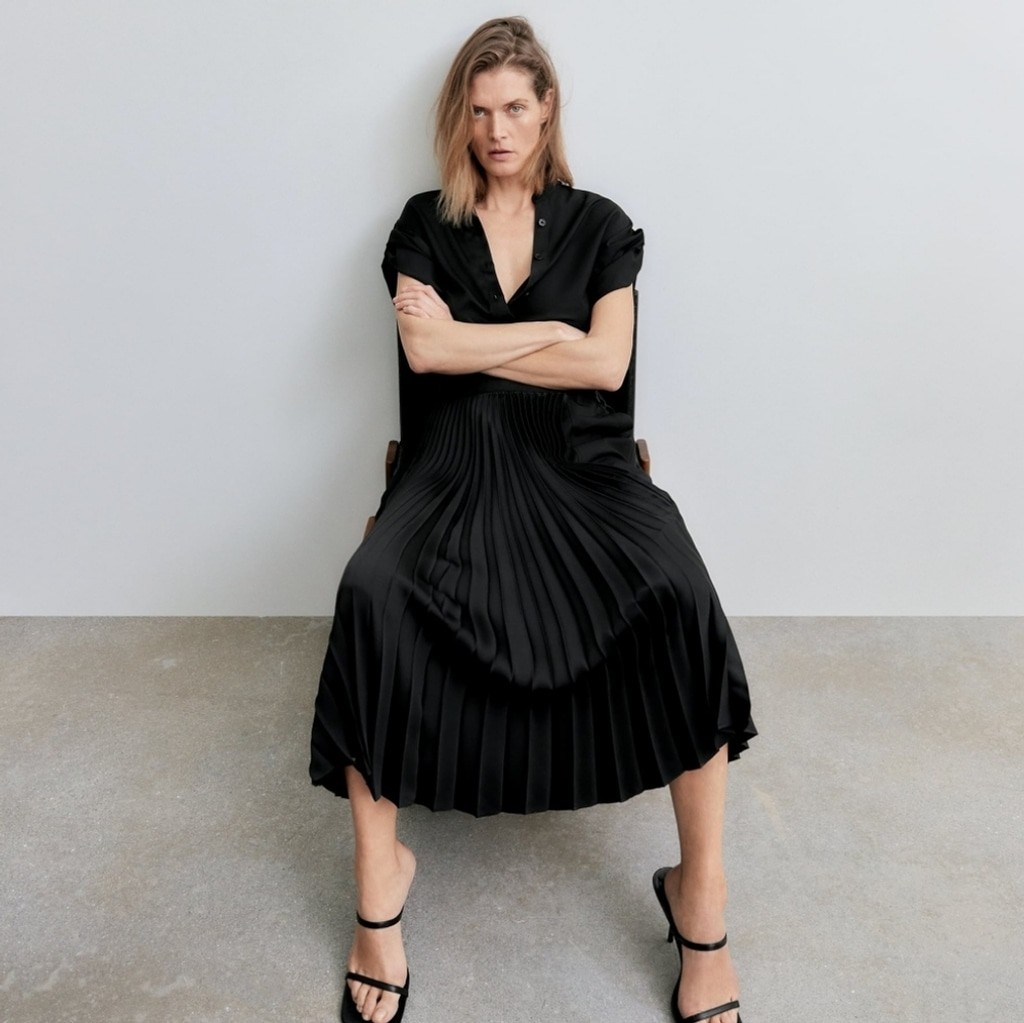 NWT Zara Limited Edition Mixed Asymmetrical Shirtdress, Size M