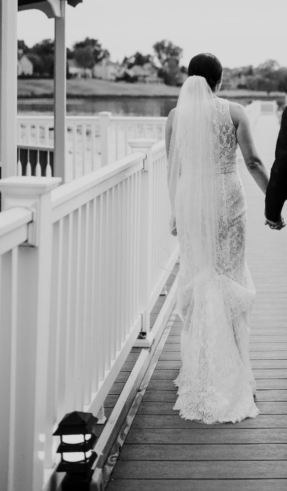 Wedding Veil-Beaded Finger-Tip Length-Dry Cleaned