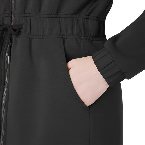 Member’s Mark Sandwash Jacket Black XL Relaxed Fit Drawcord Waist Pockets Mock …