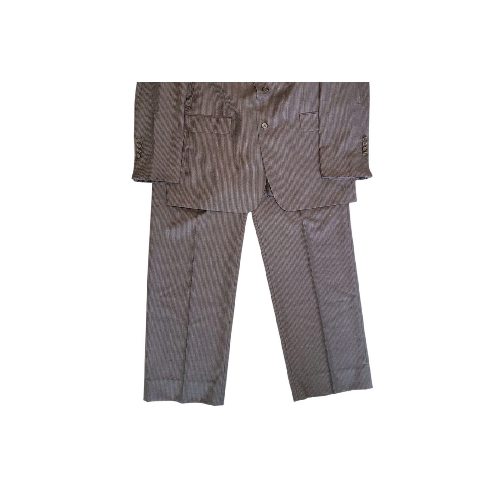 Ralph Lauren Wool Dress Pants Gray Pinstripe 36L