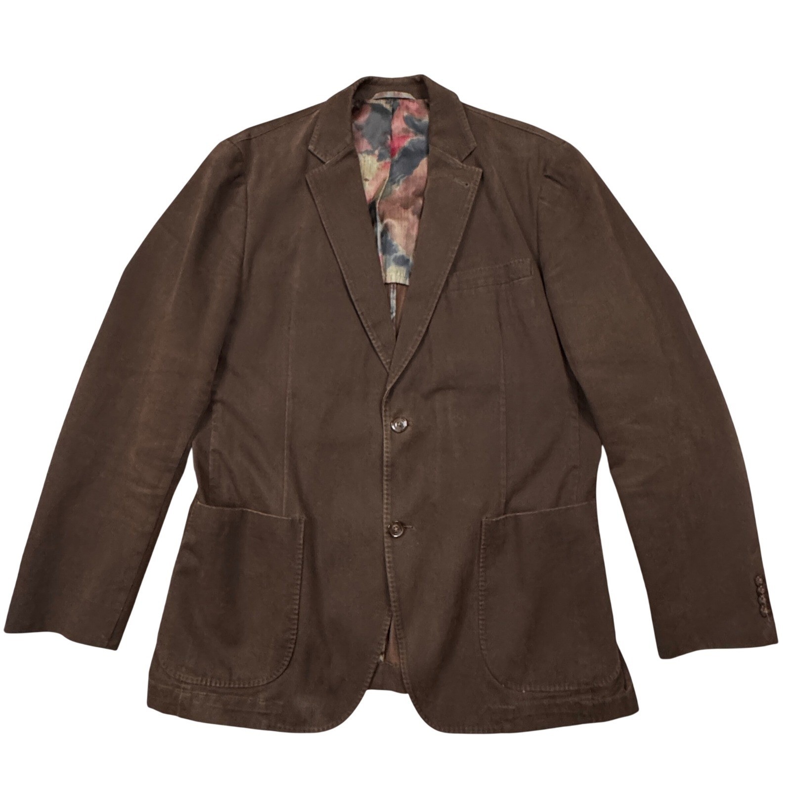 Kroon Mens Brown Cotton Blend Blazer Jacket Size 42 L Vintage Look