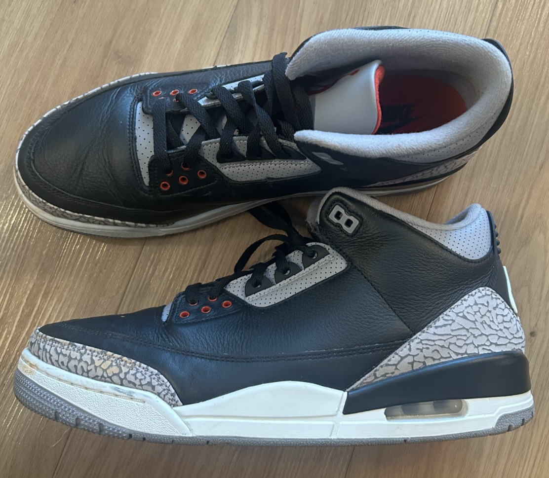 Jordan Air Jordan 3 Retro OG 2024 Black Cement Mid Top Lace Up DN3707-010 Size13