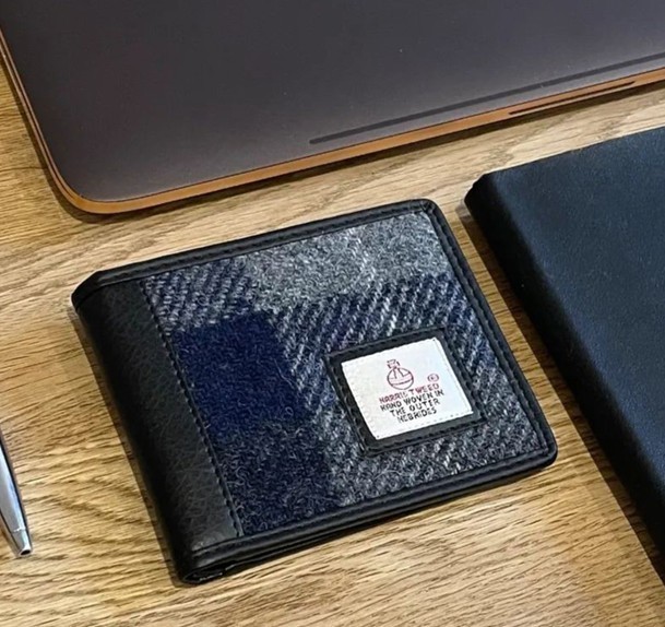 Maccessori Harris Tweed & Vegan Leather Bi-fold Wallet for Men and Women