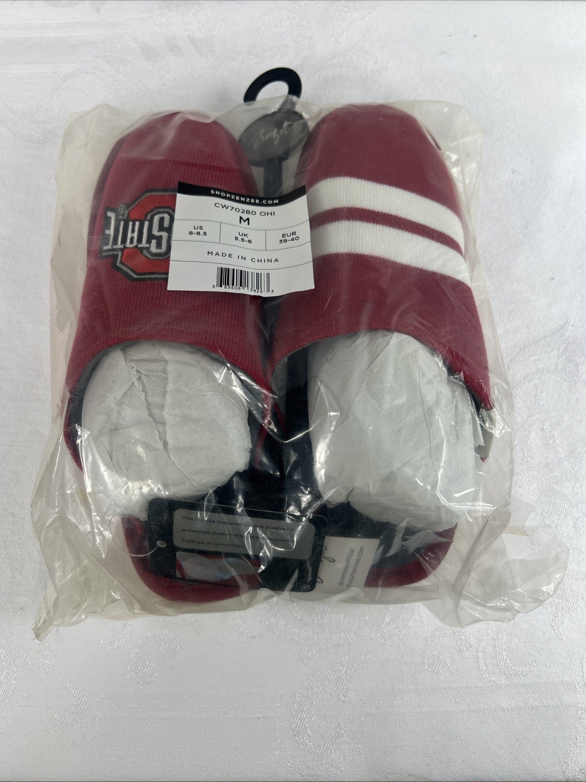 Zenzee-College Edition, Ohio State University Knit Kicks, Slip On, Red,Men/Women