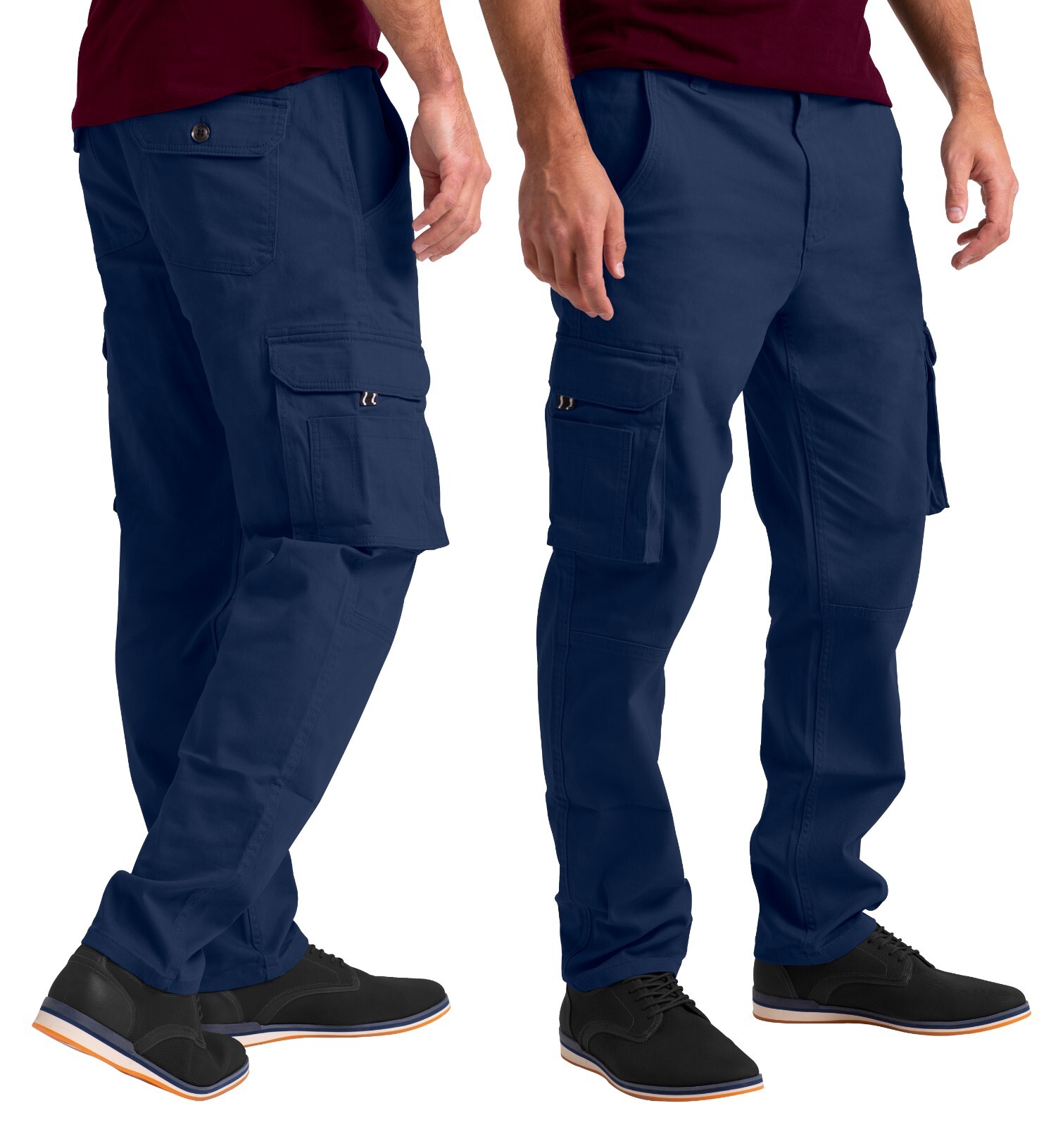 Mens Cargo Combat Flex Work Trouser Relax-Fit Multi Pocket Stretch Workwear Pant