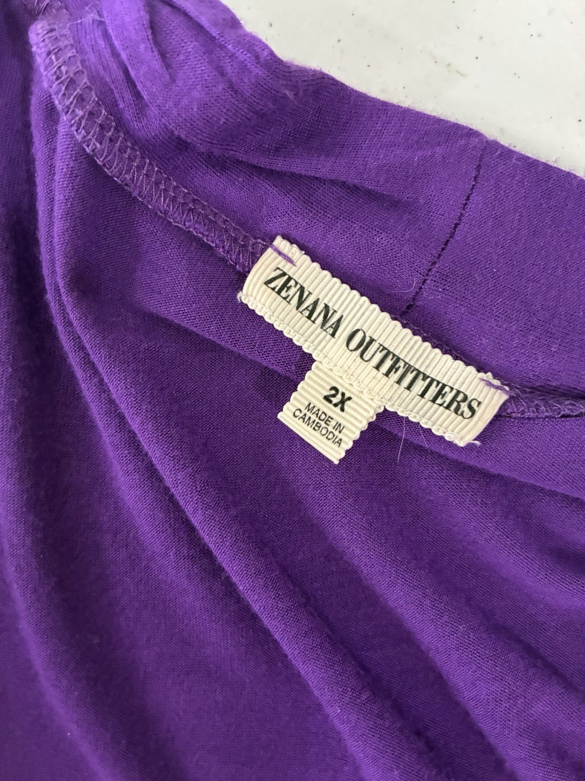 Zanana Outfitters Plus Size 2X Purple Solid Knit Open Front Long Sleeve Cardigan