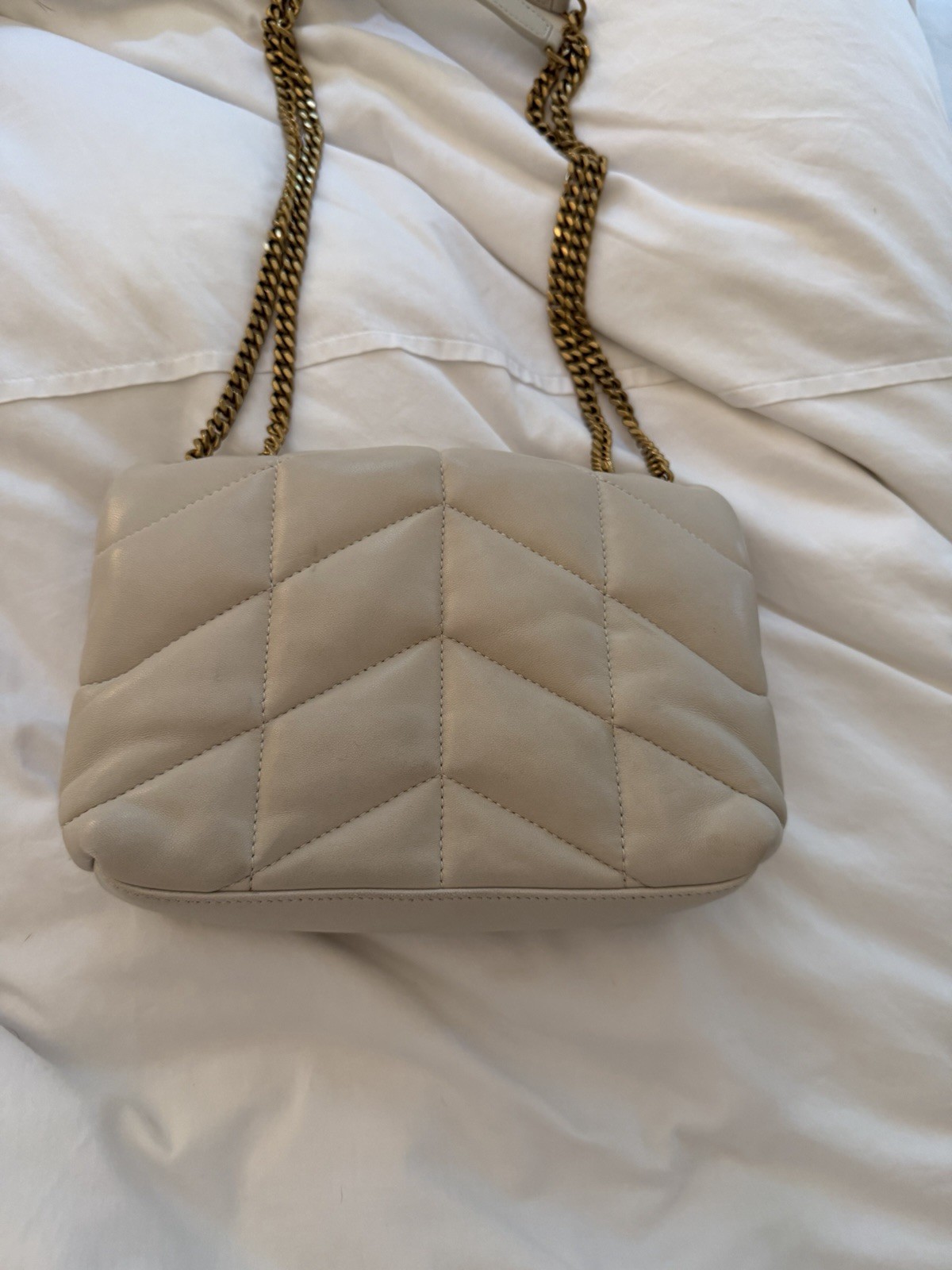 Saint Laurent YSL Cream toy puffer