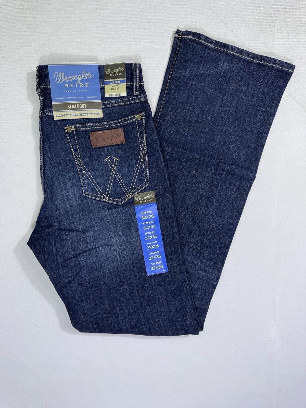 Wrangler Retro Slim Boot Blue Jeans Men’s 32×36 (33×36) NWT Limited Edition