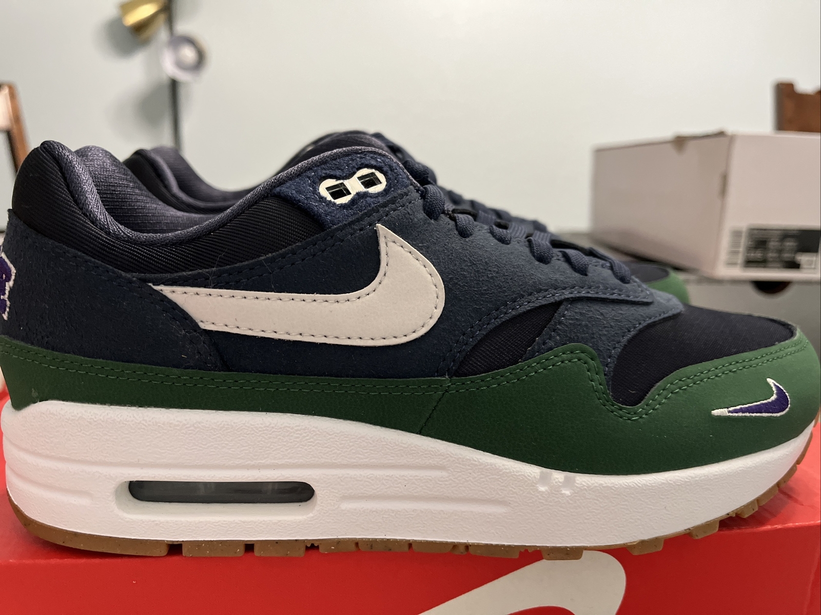 Nike Air Max 1 ’87 QS Gorge Green Midnight Navy DV3887-400 Women’s 7 NoLid