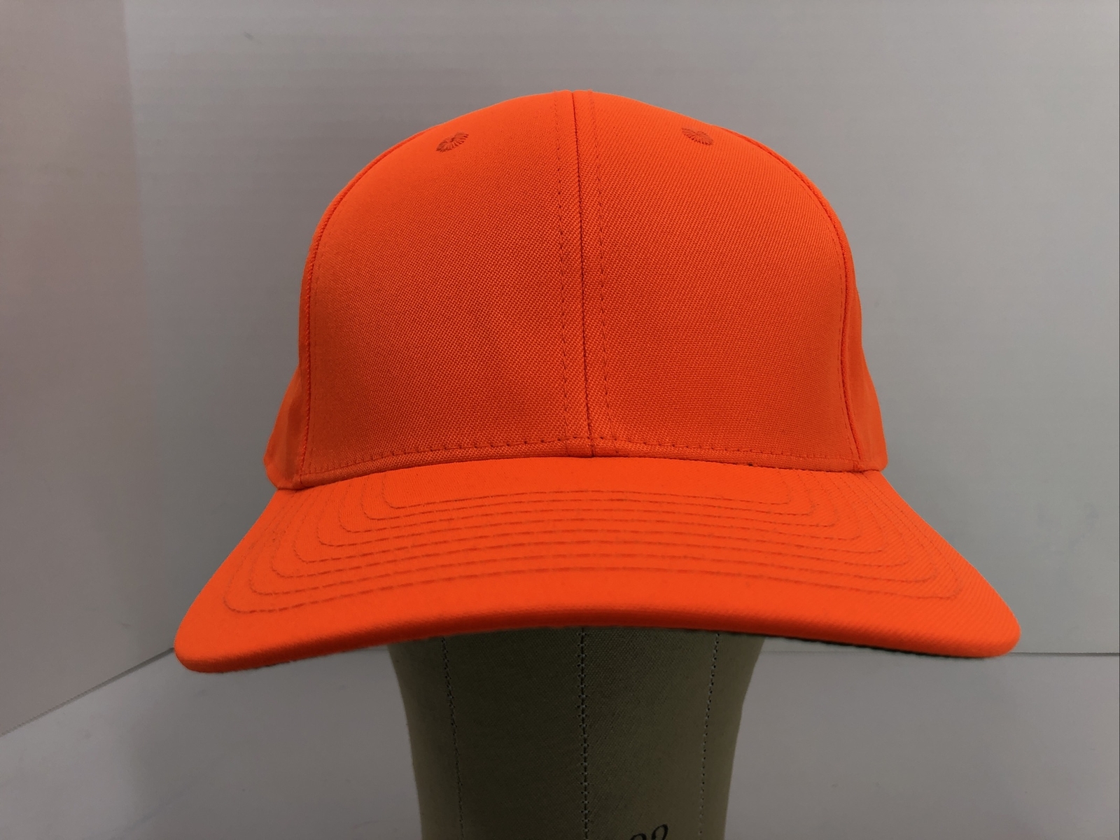 Orange Day Glow Hat 6 Panel Baseball Style Ball Cap No-Mesh Back