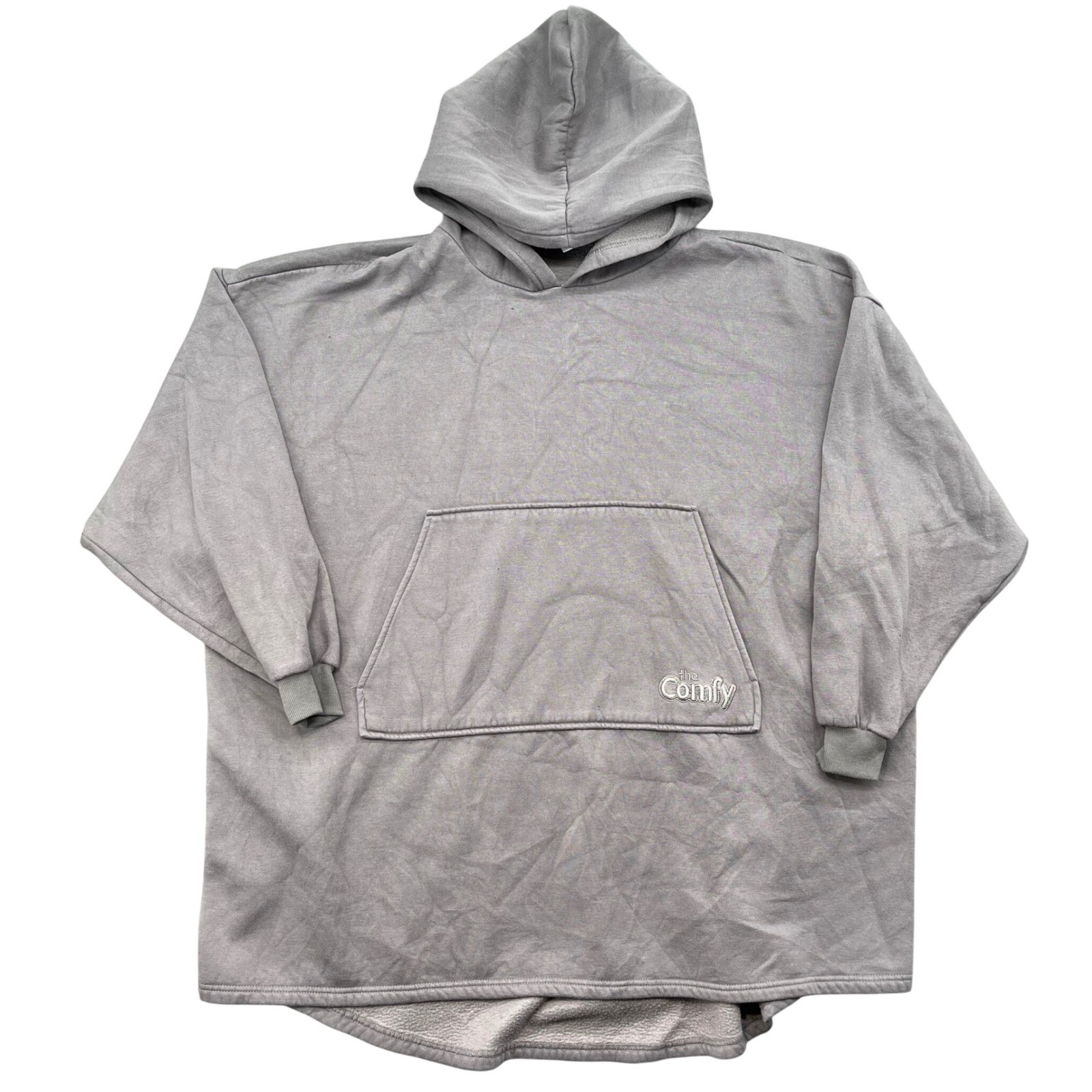 The Comfy Hoodie Blanket Gray Sweatshirt Fleece Lined One Size