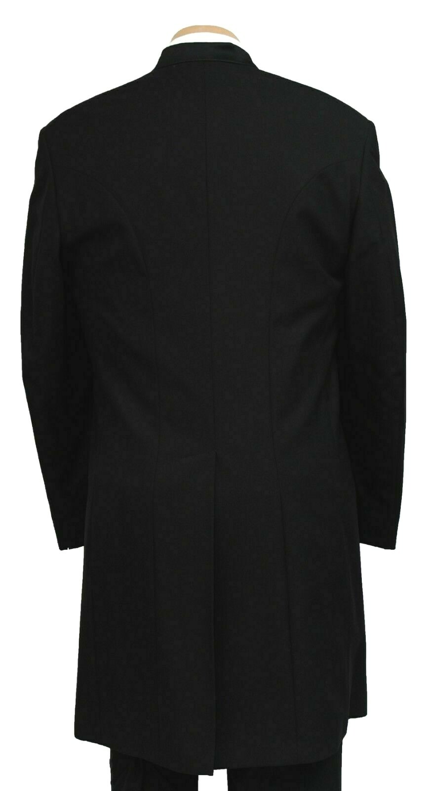 Long Black Mandarin Chinese Nehru Collar Ninja Western Tuxedo Frock Duster Coat