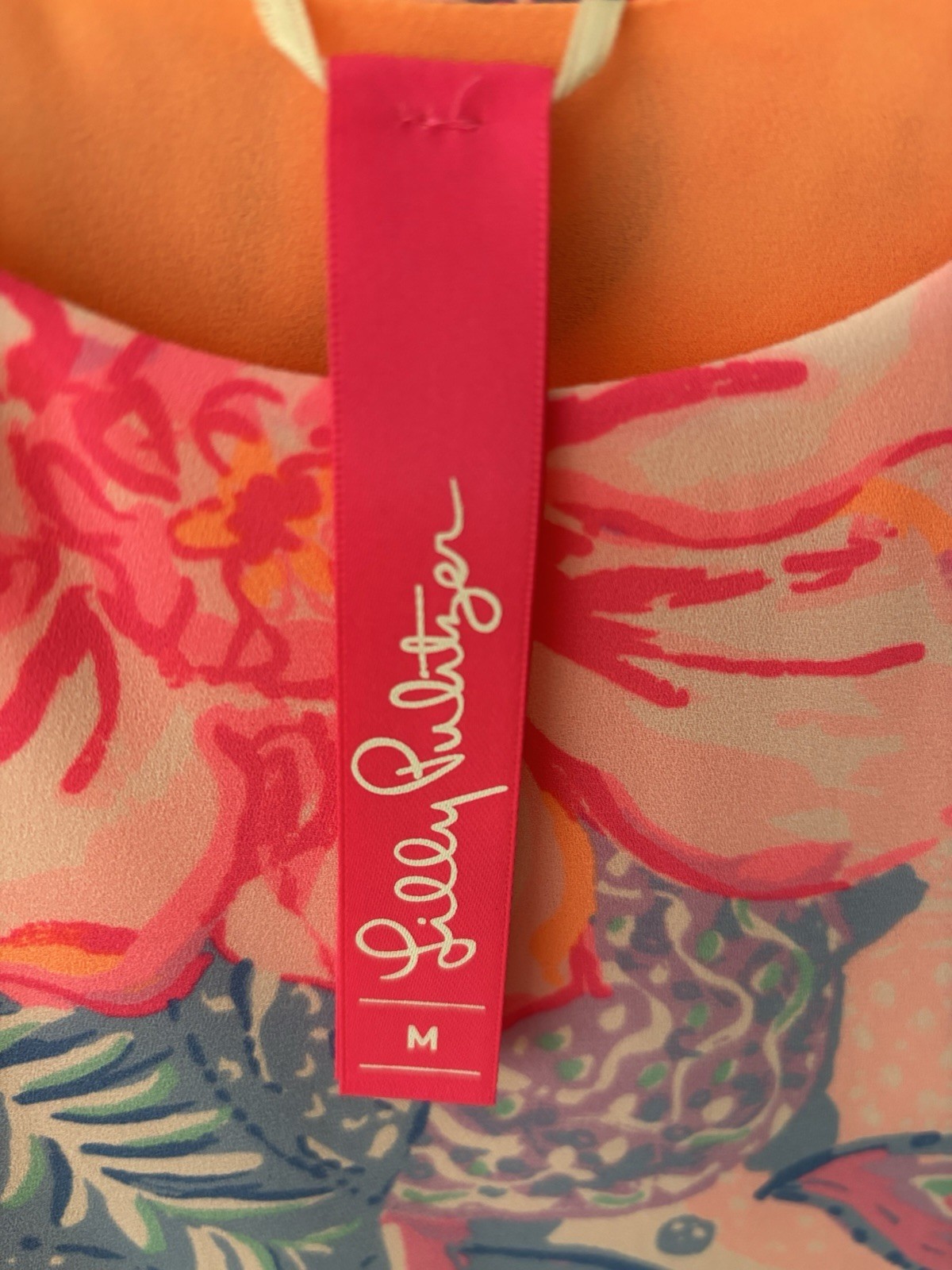Lilly Pulitzer Women’s Chiffon Floral Scoop Neck Sleeveless Tank Top M Pink