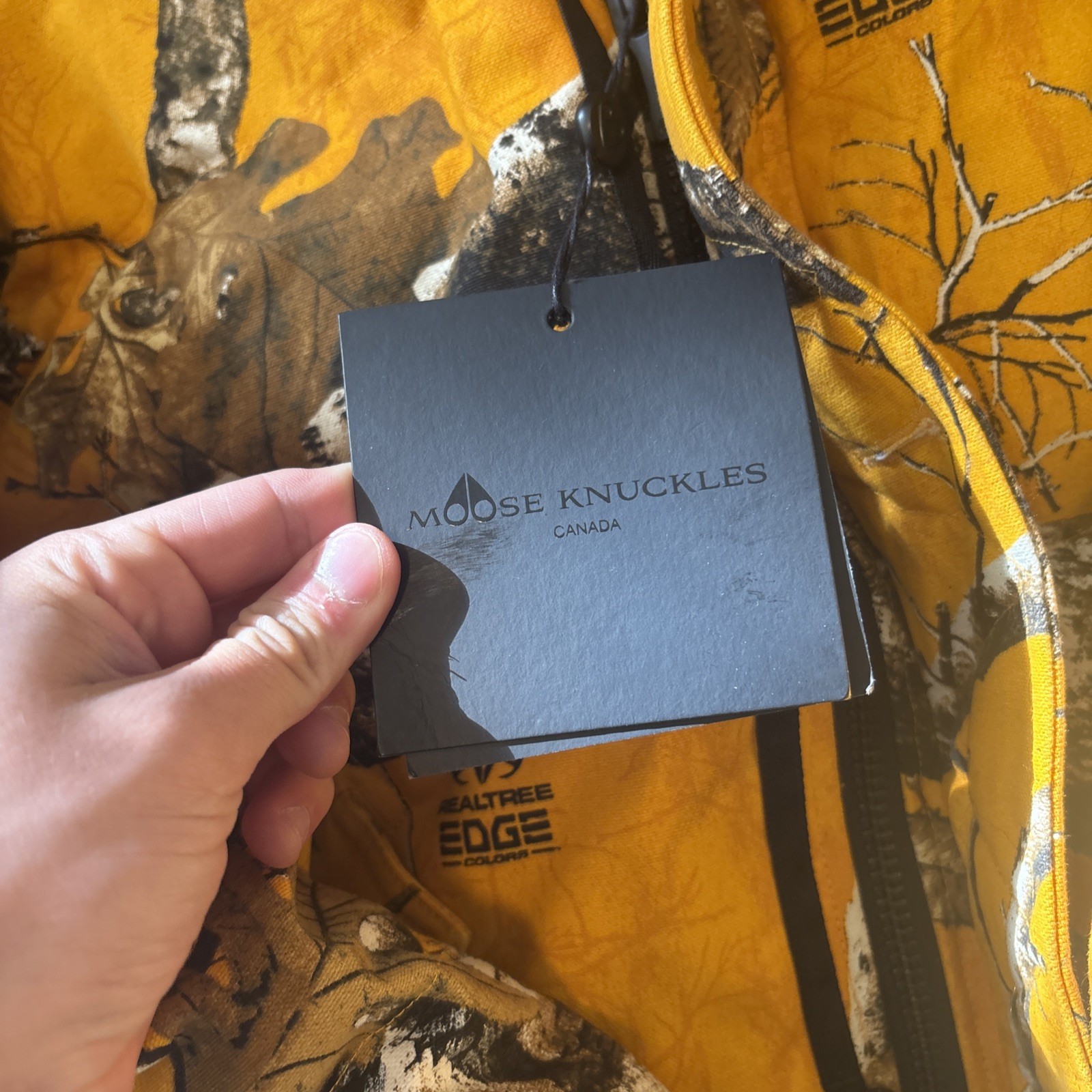 MOOSE KNUCKLES x Post Malone Mens 3Q Shearling Realtree Coat Yellow -MSRP $1,295