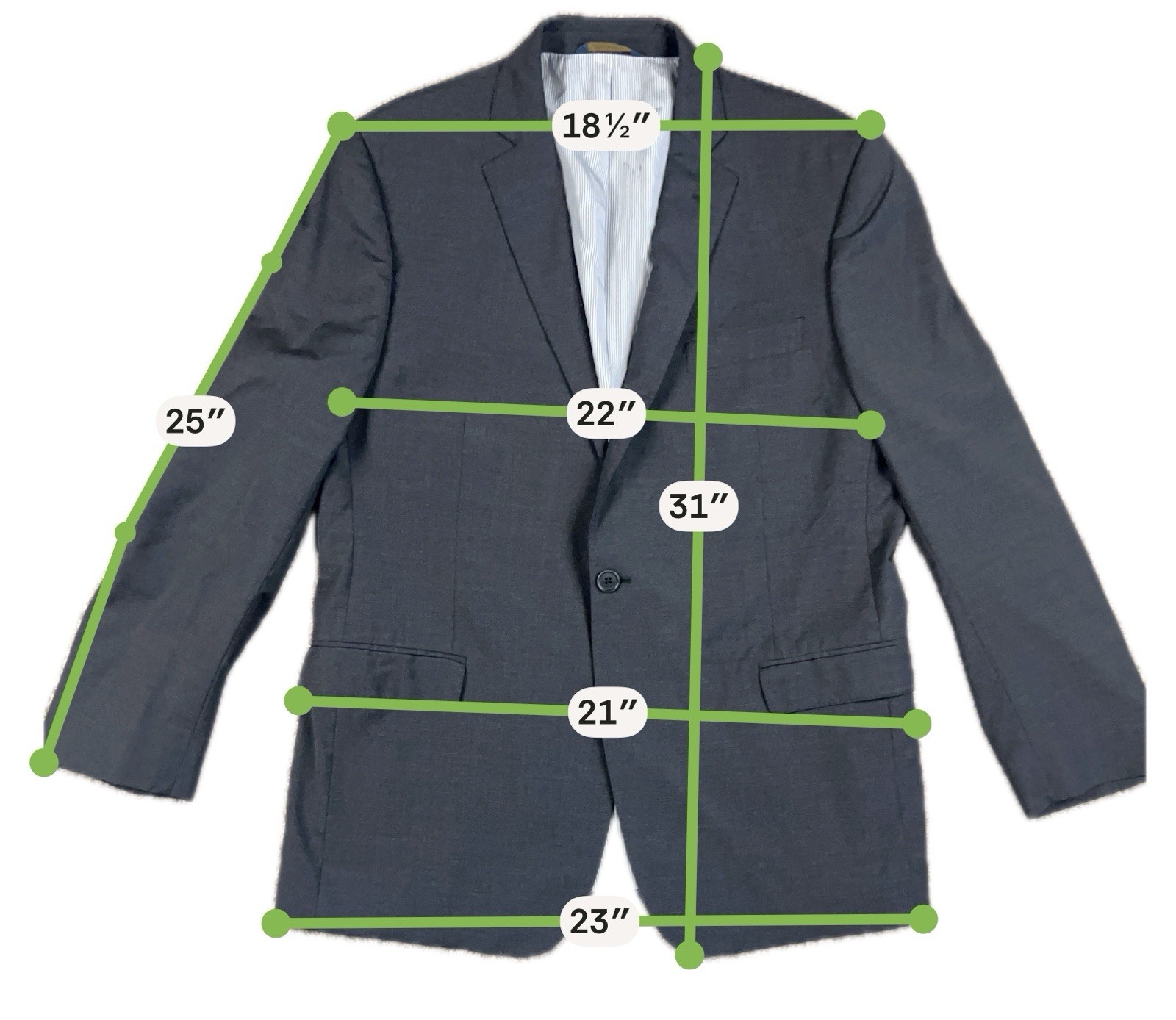 Brooks Brothers Suit Men’s 44R Charcoal Explorer Regent Fit Wool Blend 37×32