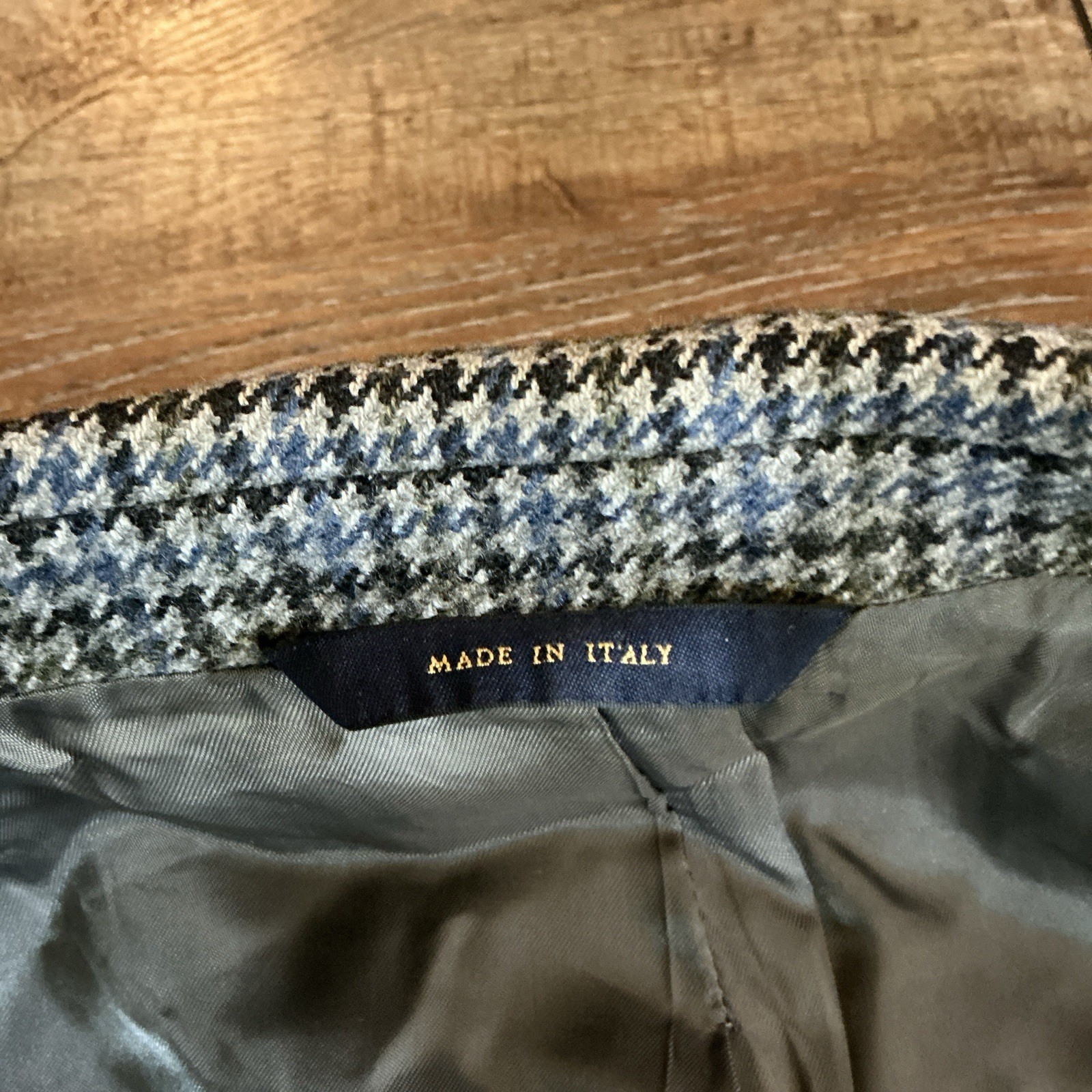 Brooks Brothers 100% Wool Houndstooth Blazer Sz 39R Italy Made Sport Coat #55E7
