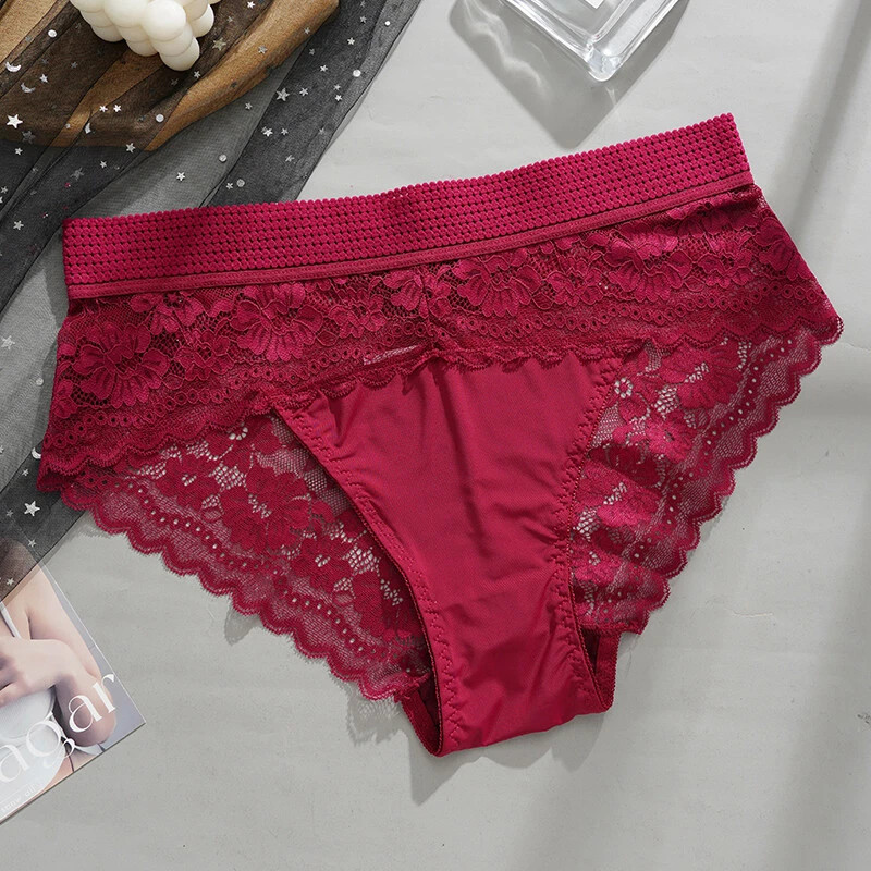 5 Pack Lot Womens Sexy Panties Lingeries High Waist Lace Underwear Thongs Brief