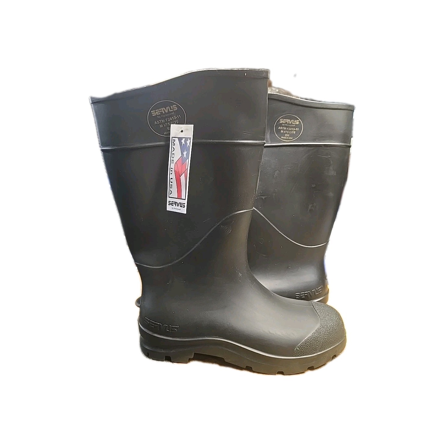 SERVUS Rubber Fishing Hunting PVC Work Mud MENS BOOTS Size 9 Soft Toe (SB10)