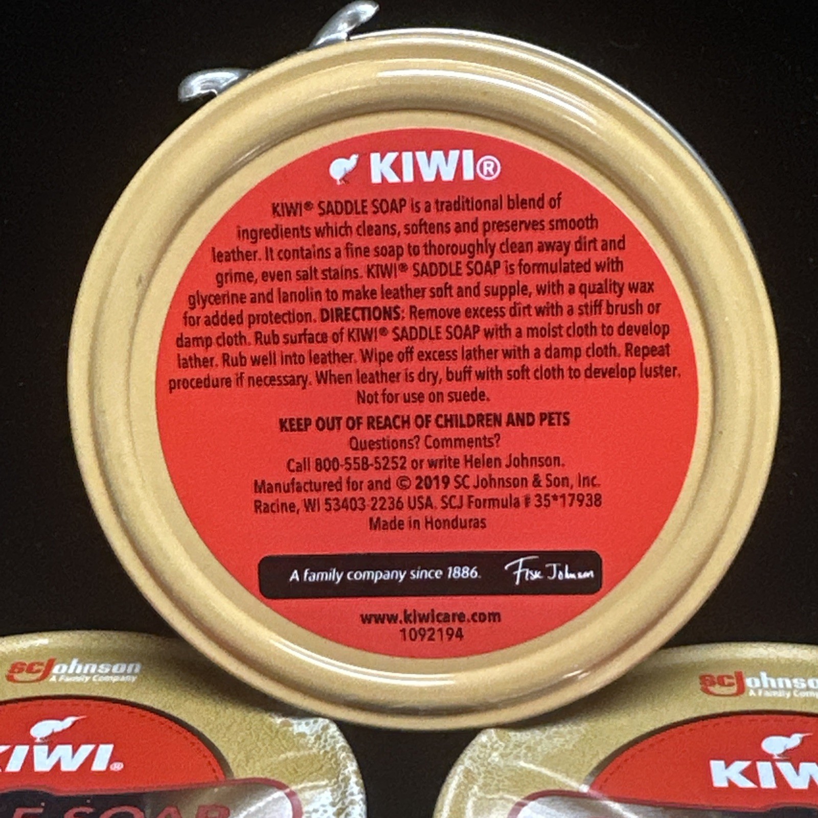 Kiwi SC Johnson SADDLE SOAP Tin 3 1/8 Ounce Paste New
