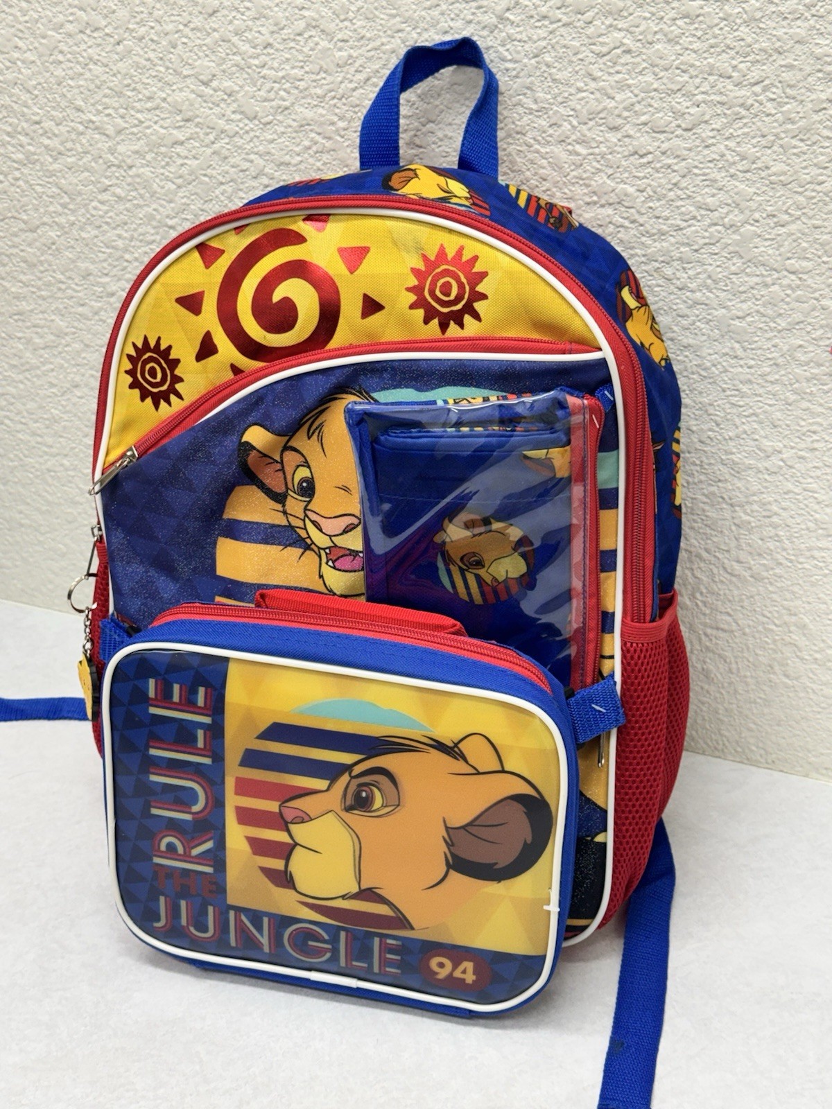 Disney The Lion King 5 Piece Backpack Set With Lunch Box, Cinch & Pencil Bag NEW