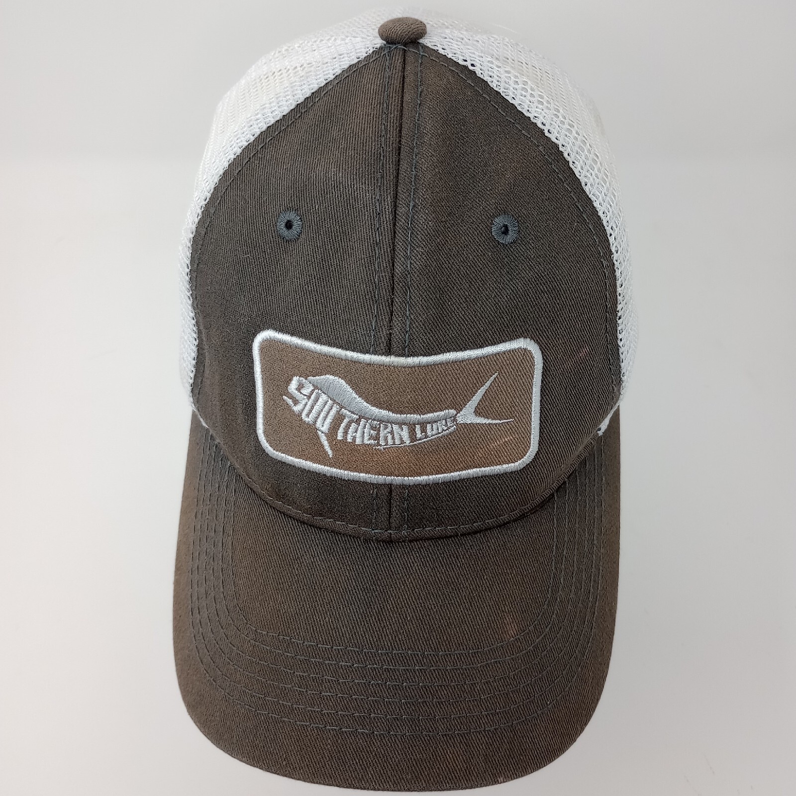 Southern Lure Mahi Mahi Logo White Mesh Back Adjustable Baseball Cap Hat