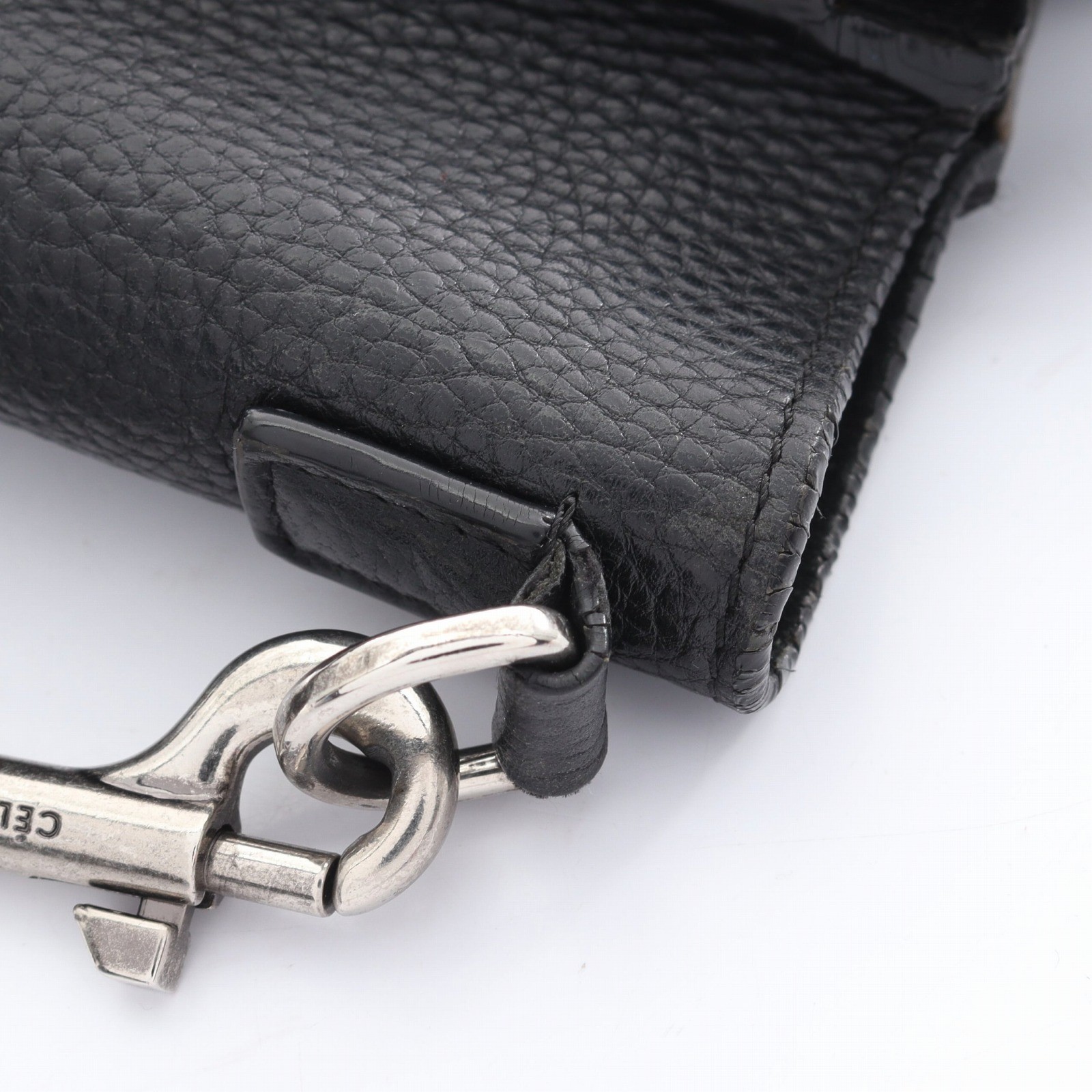CELINE Luggage Nano Shopper Shoulder Crossbody Handbag 168243 leather Black Used
