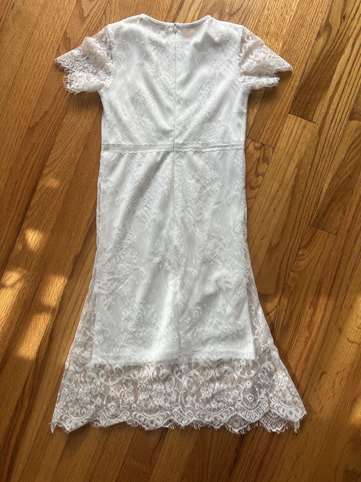 Peyton Bre Girls Size 6 White Lace Floral Shift Dress Knee Length Formal