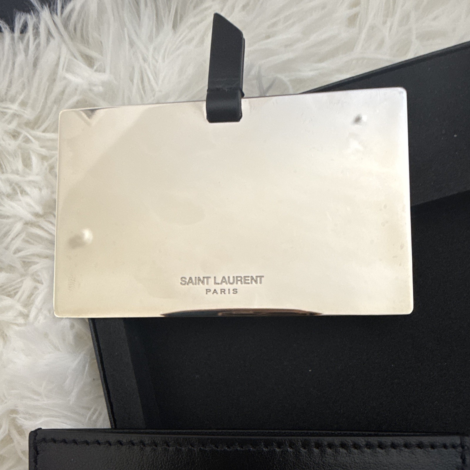 Saint Laurent Black YSL Logo Cardholder Card Wallet for Women w/ Box Dust Bag
