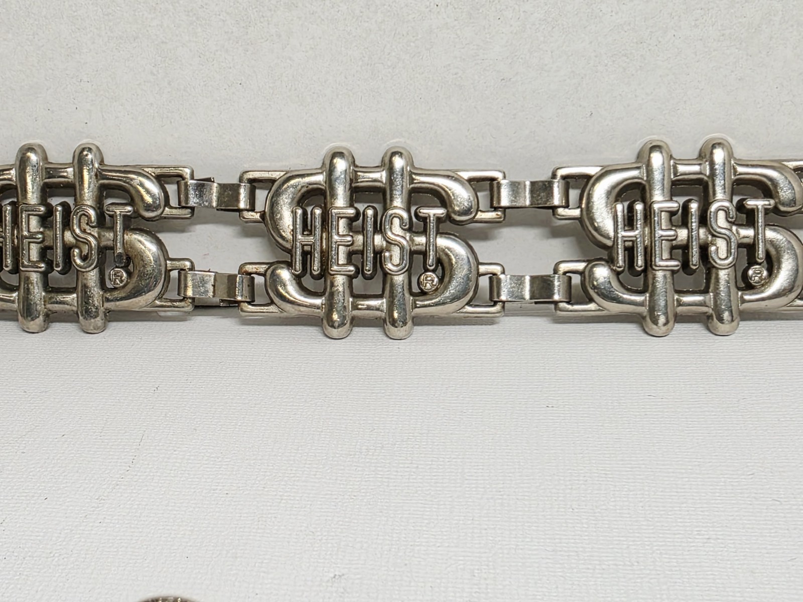 Vintage Metal Heist Dollar Signs Motorcycle Belt Leather 46.5″ Biker Punk Rock