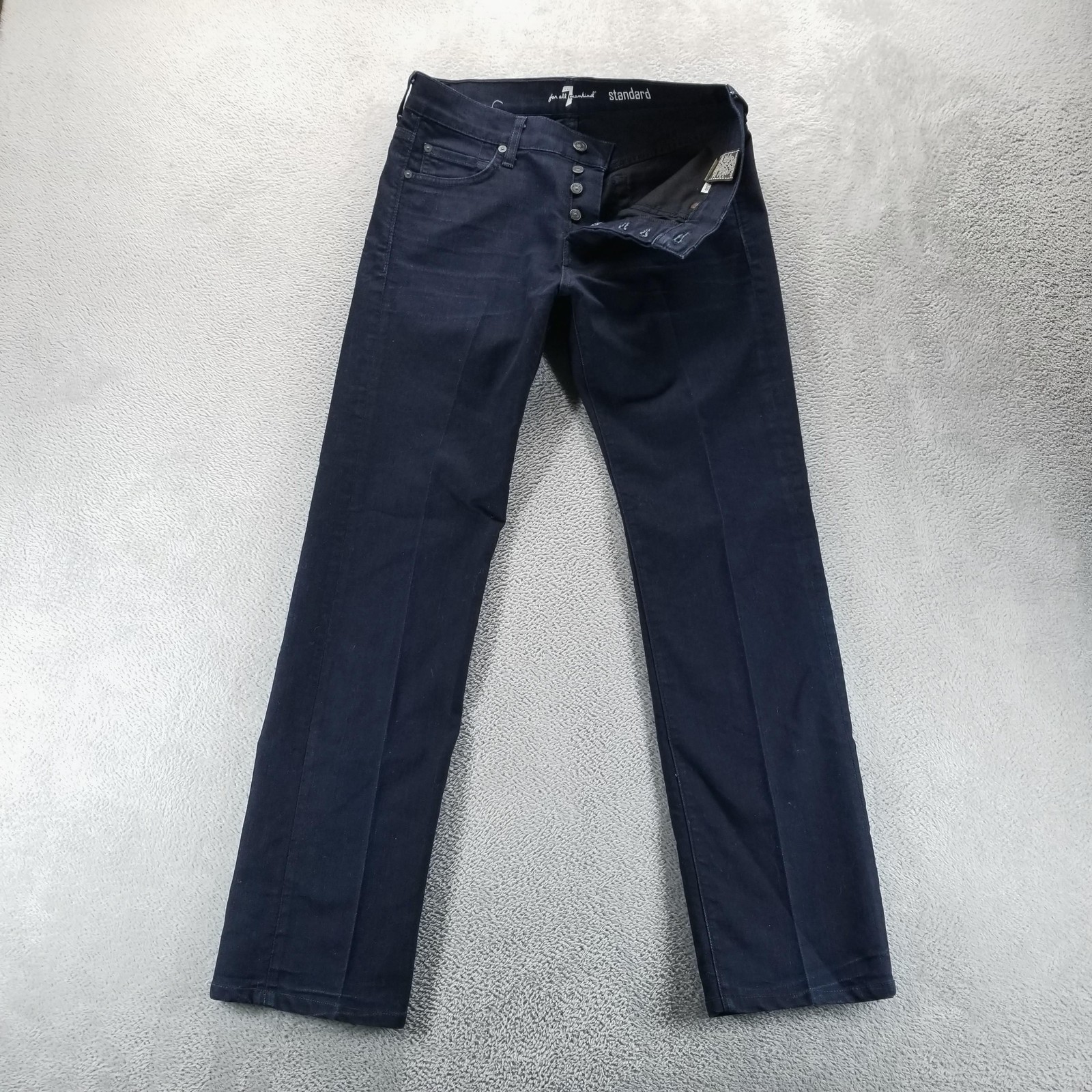 7 For All Mankind Jeans Mens 30×30 Blue Standard Regular Straight Button Fly