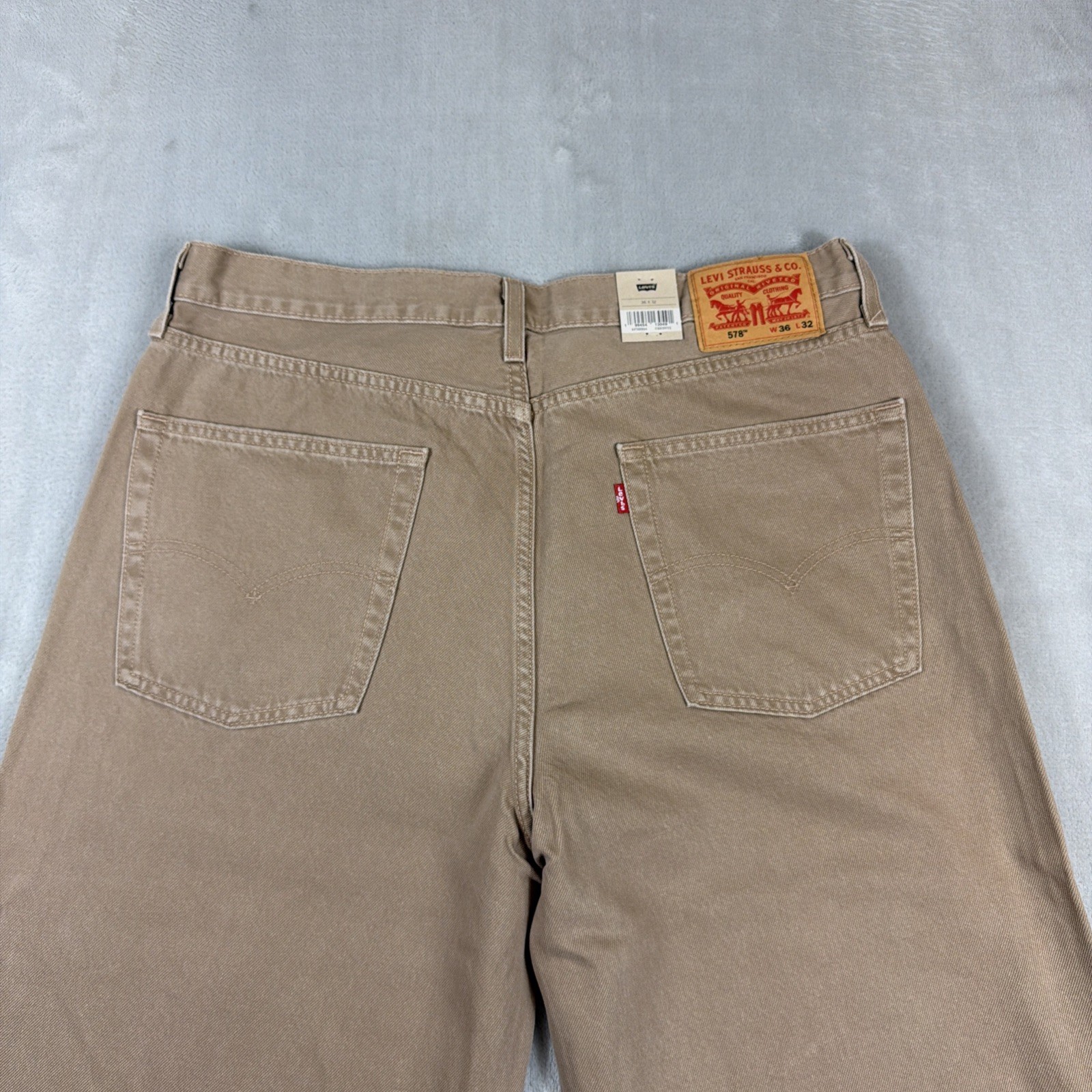 Levi’s 578 Baggy Denim Jeans Men’s Size 36×32 Tan/Khaki Cotton