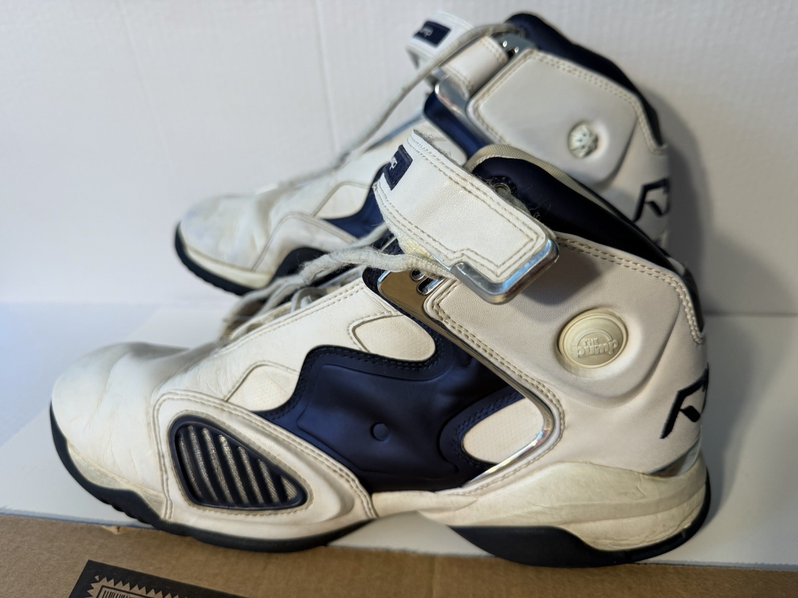 vintage pair of Reebok ATR The Pump basketball shoes,