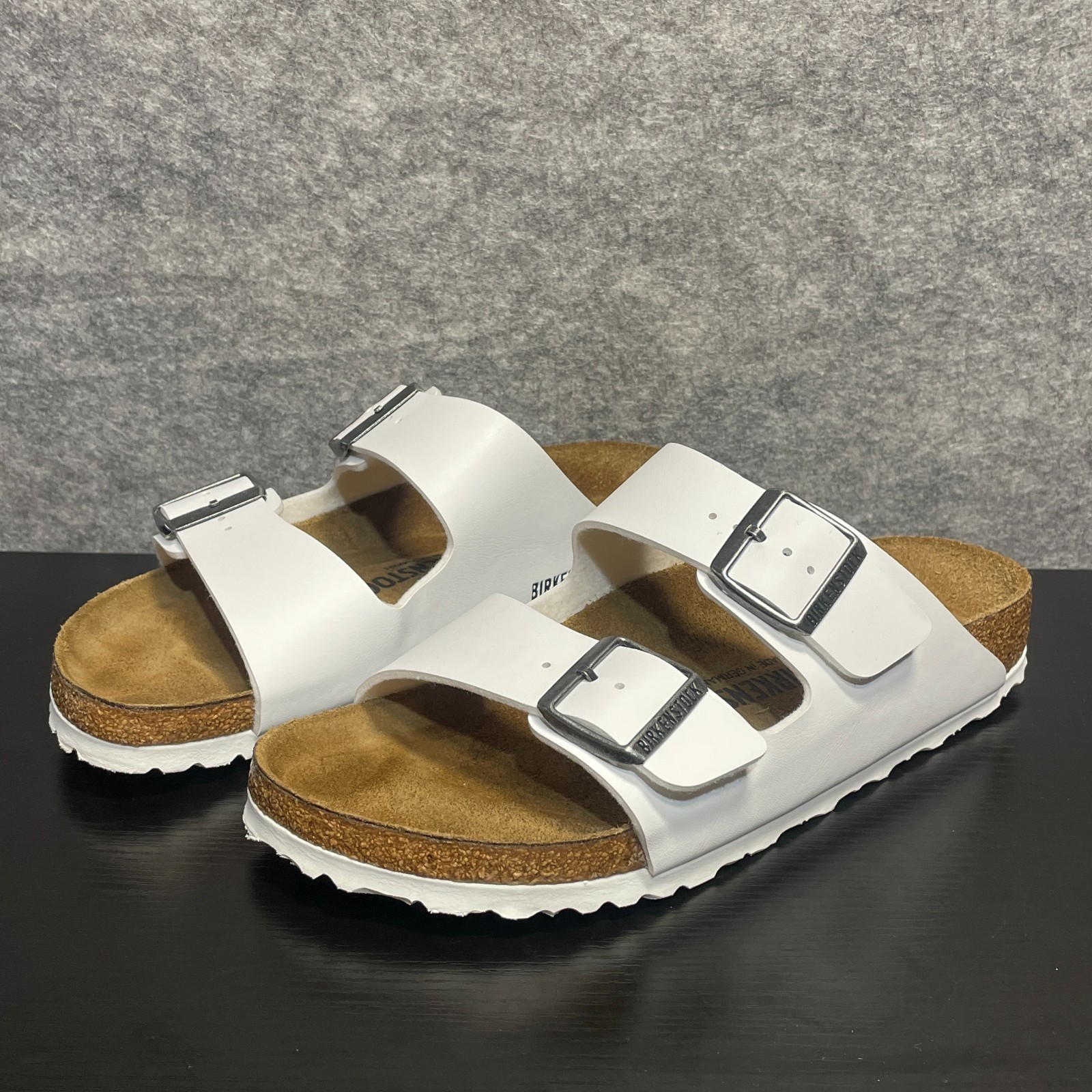 Birkenstock Arizona Birko Flor Sandals Womens EU 40 US 9 Narrow White Footbed