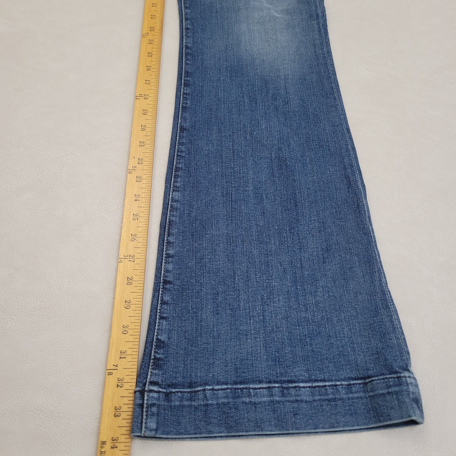 7 For All Mankind Tailorless Dojo Wide Leg Flare Trouser Blue Jeans Size 32×34