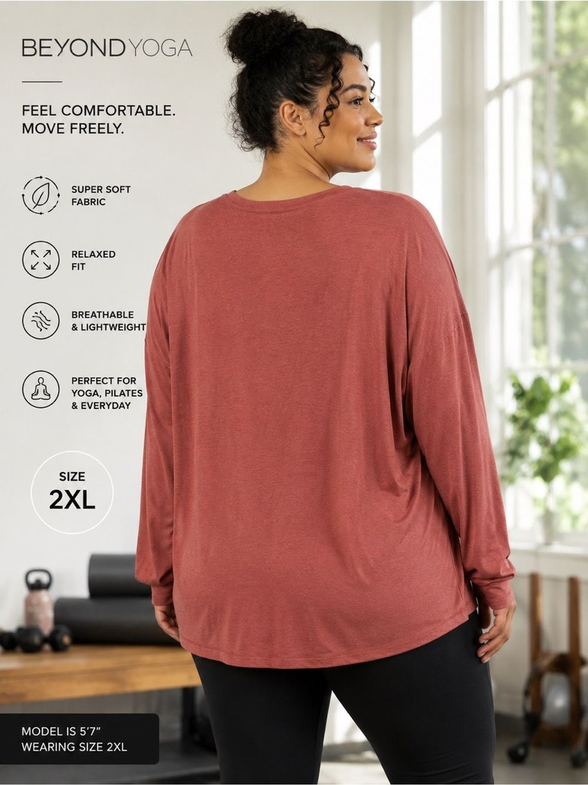 Beyond Yoga Long Sleeve Active Top | 2XL | Soft Performance Athleisure Tee