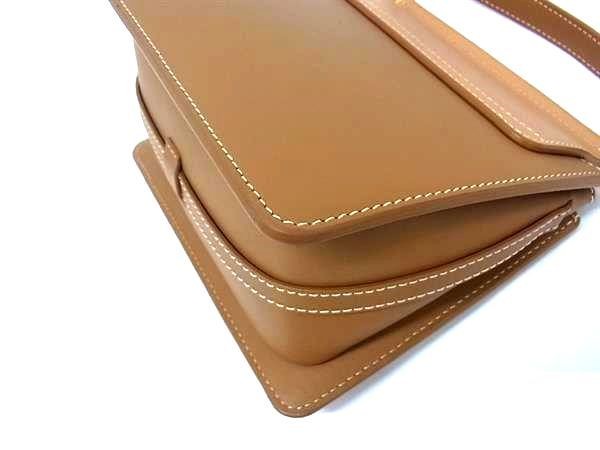 POLENE Numero Sept Leather Chain 2WAY Crossbody Shoulder Bag Handbag Brown FS467
