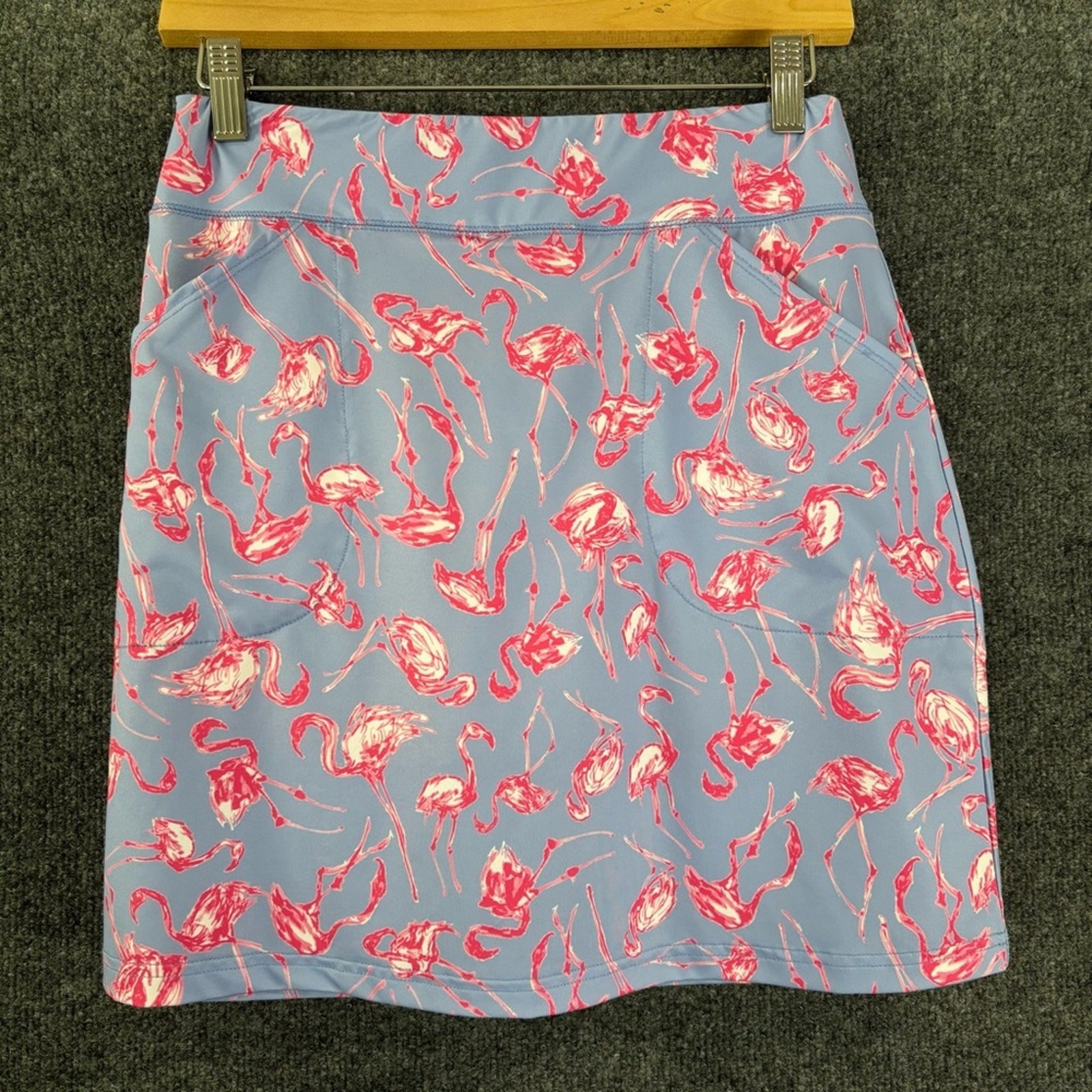 Ana Clare Womens Flamingo Skort Size Small Purple Pink Golf Tennis Pockets