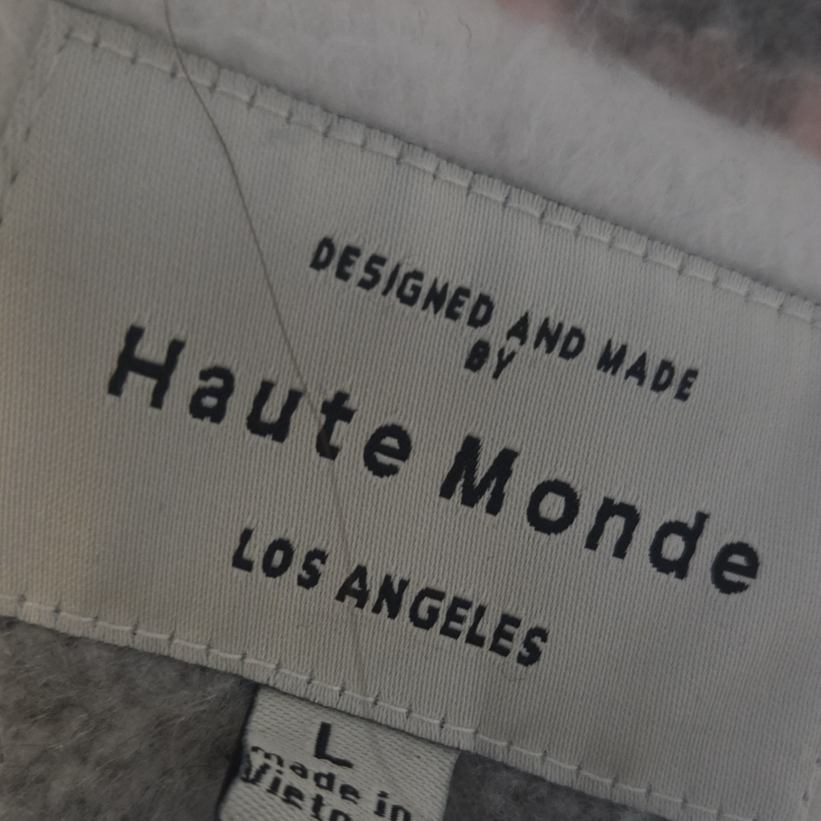 Haute Monde Women’s Gray Pink White Plaid Button Front Long Overcoat Size L